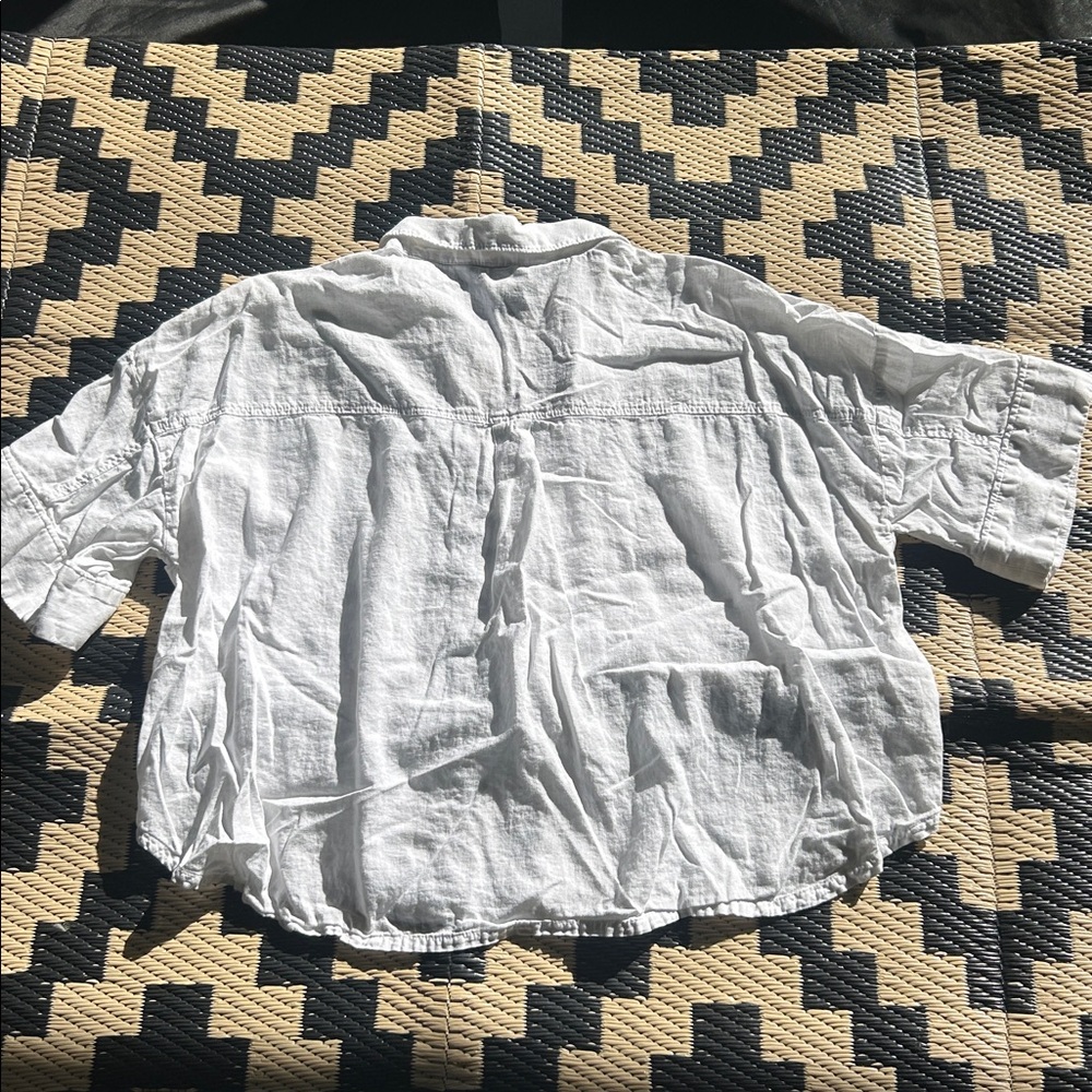 EUC Zara Cropped Button Down Top with Pockets - Picture 4 of 4